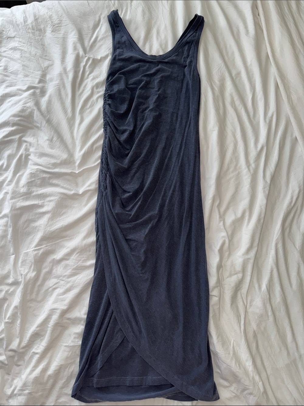 Sundry Navy Ruched Wrap-Style Maxi Skirt
